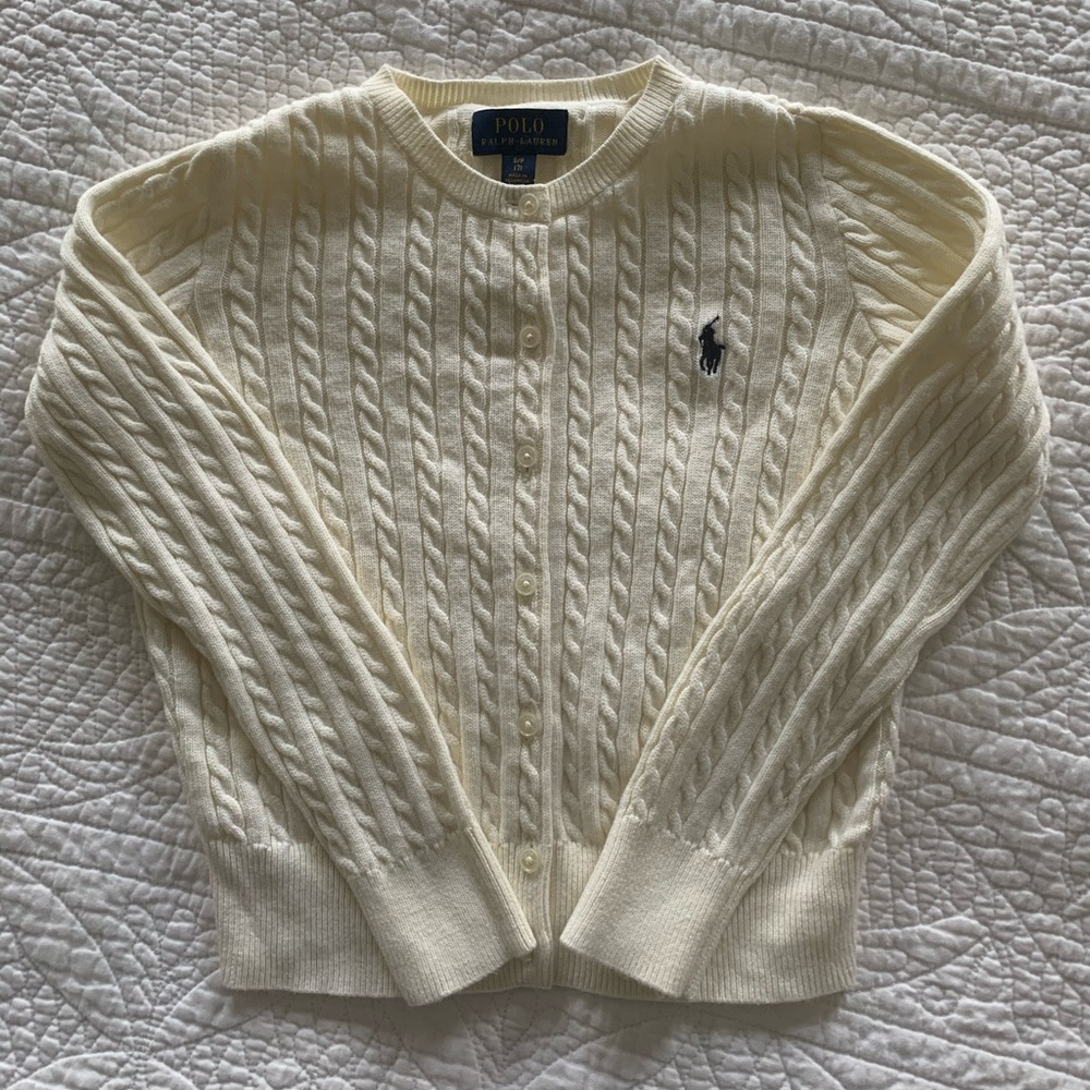 Polo Ralph Lauren Size 7 Cream Cardigan